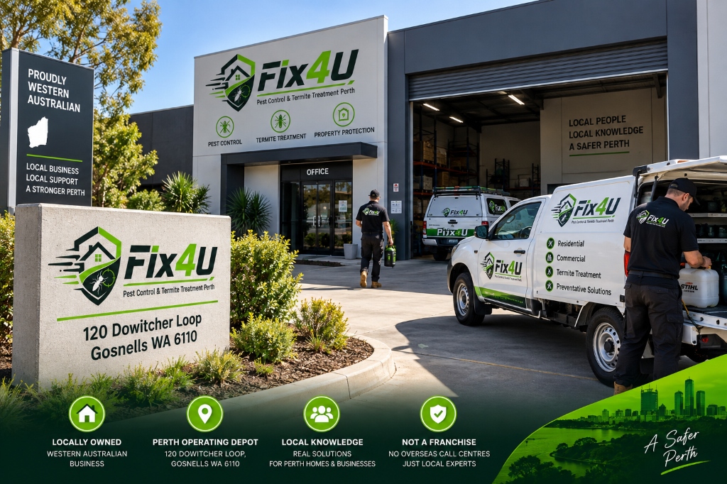 Fix4U Perth operating depot and service fleet at 120 Dowitcher Loop, Gosnells WA